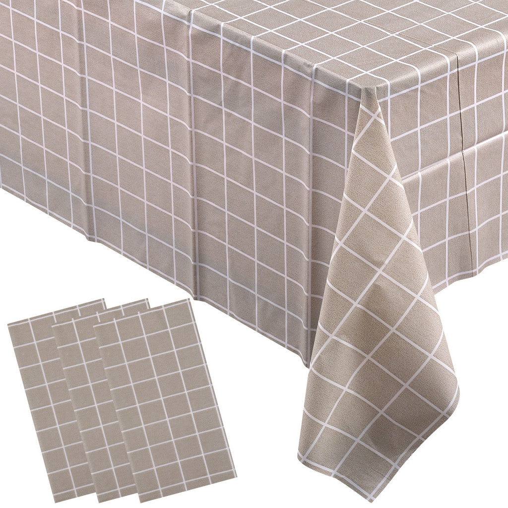 Checkered Tablecloth (137x180cm) - Light Grey