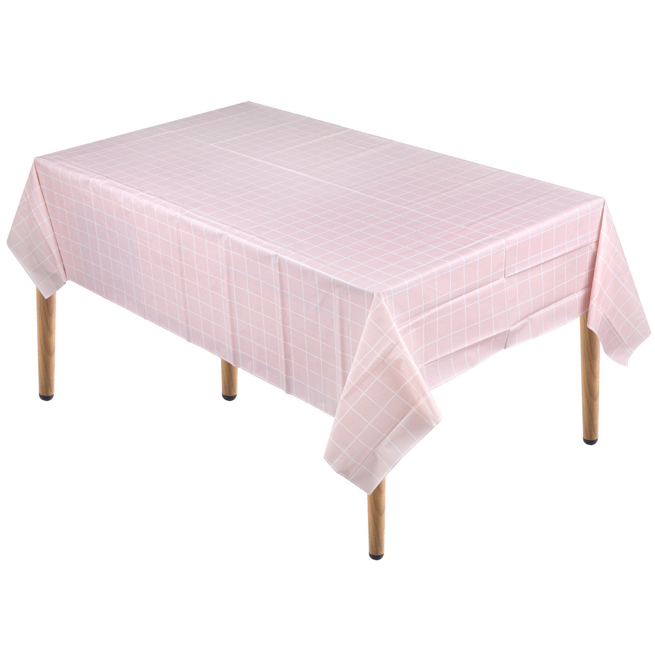 Checkered Tablecloth (137x180cm) - Pastel Pink