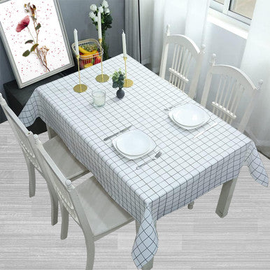 Checkered Tablecloth (137x180cm) - White
