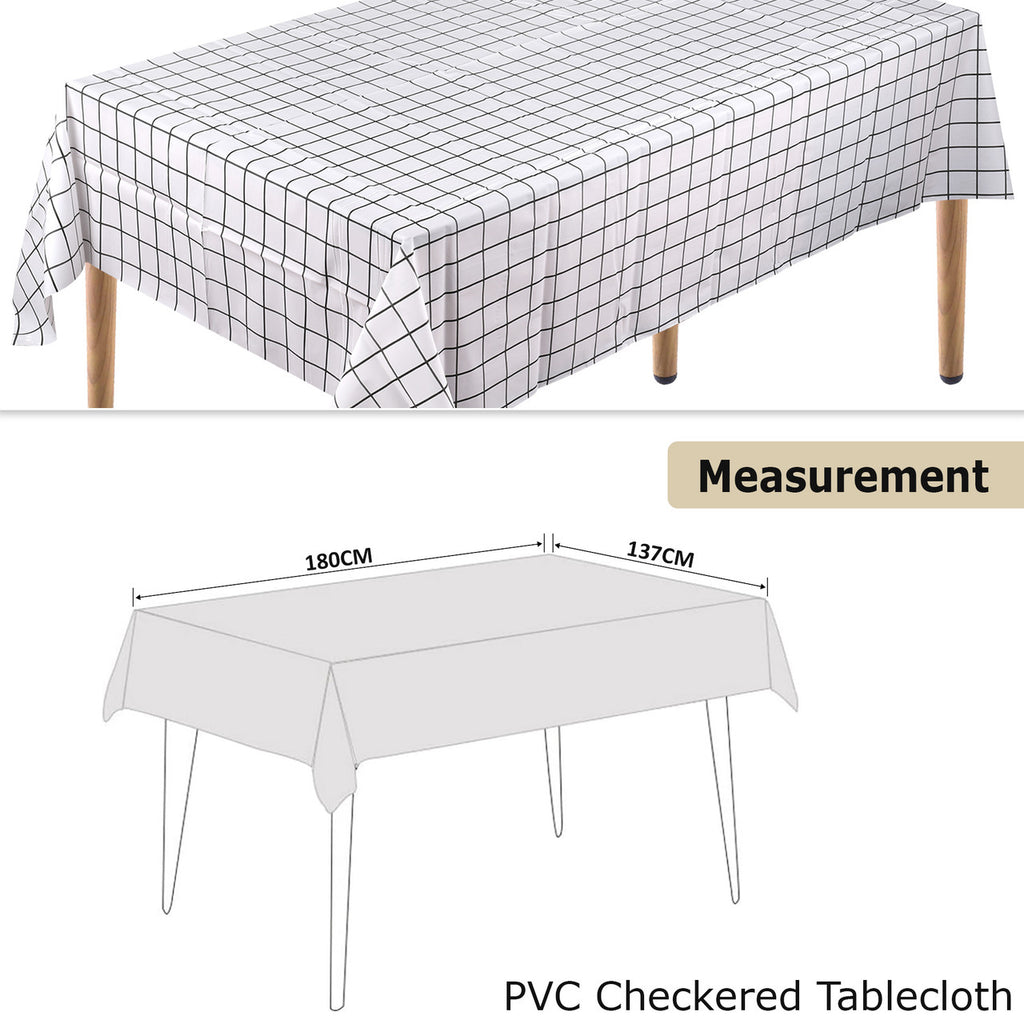 Checkered Tablecloth (137x180cm) - White