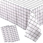 Checkered Tablecloth (137x180cm) - White