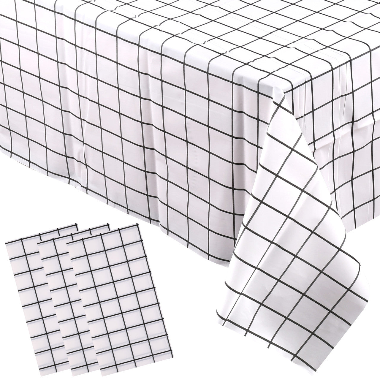 Checkered Tablecloth (137x180cm) - White