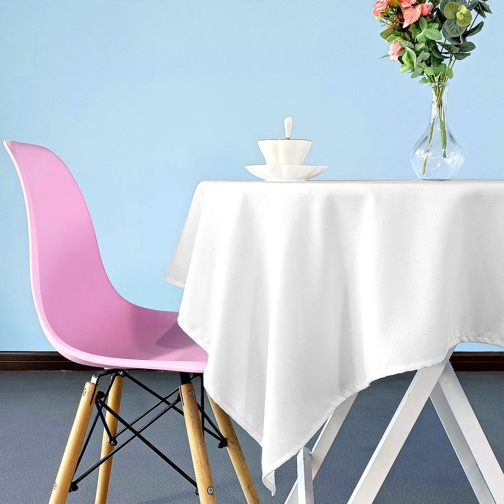 Square Spun Table Cloth - White