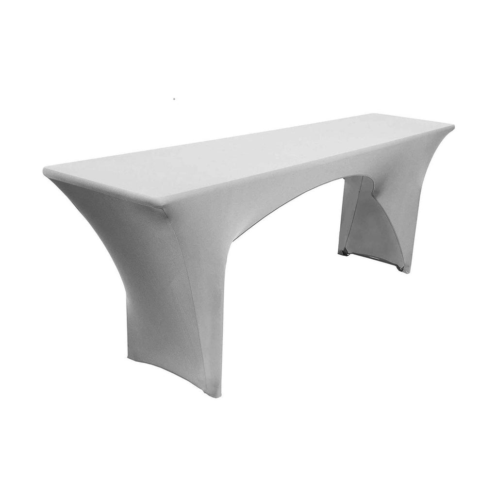 Spandex Beer Table and Bench Cover Set - Silver