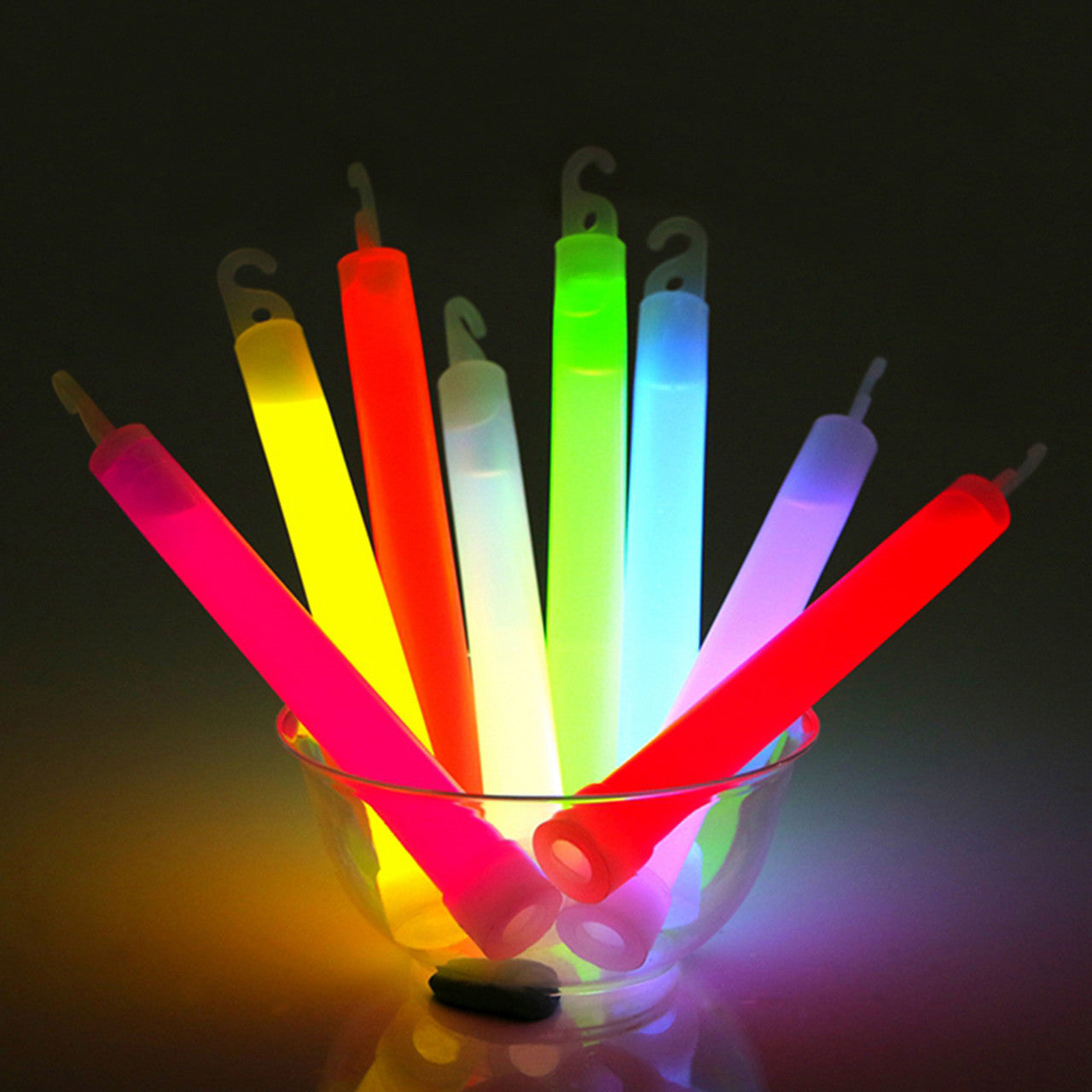 6" Premium Neon Glow Sticks (Pack of 25) - Mixed Colours