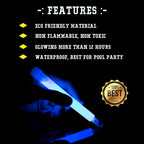 6" Premium Neon Glow Sticks (Pack of 25) - Mixed Colours