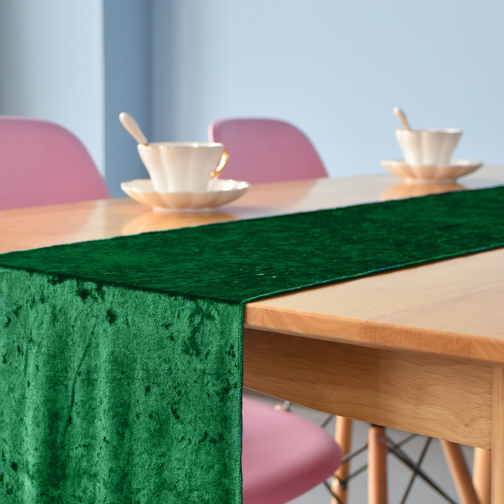 Velvet Table Runner - Emerald Green