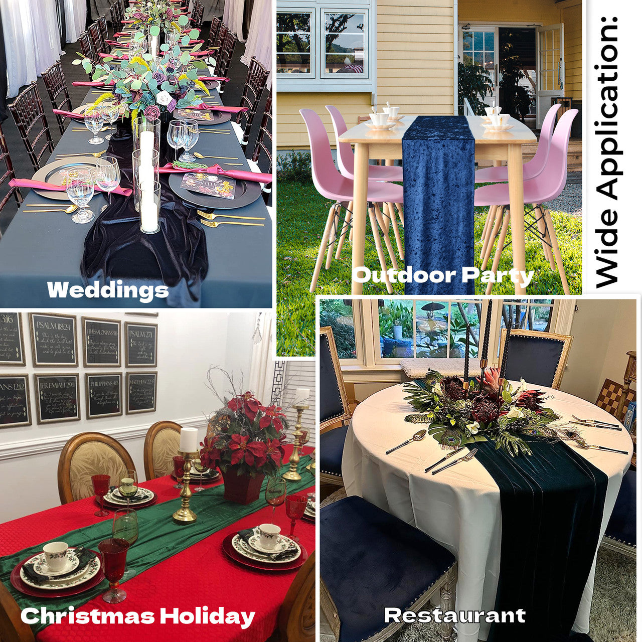 Velvet Table Runner - Emerald Green