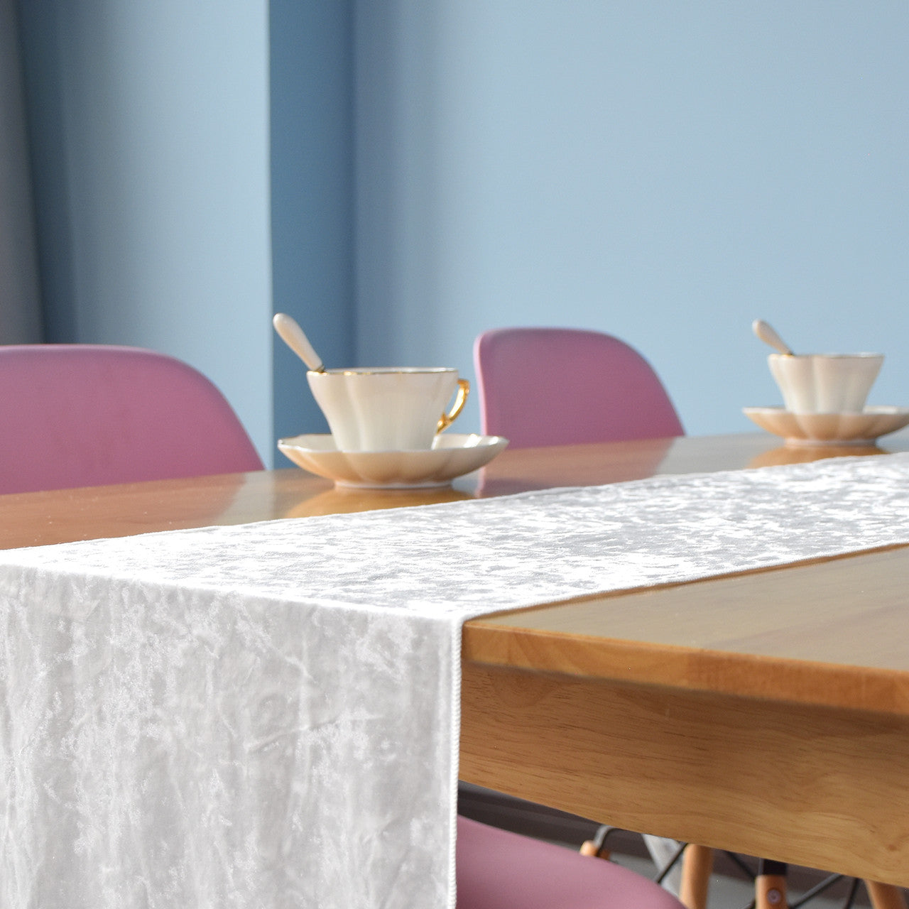Velvet Table Runner - Ivory