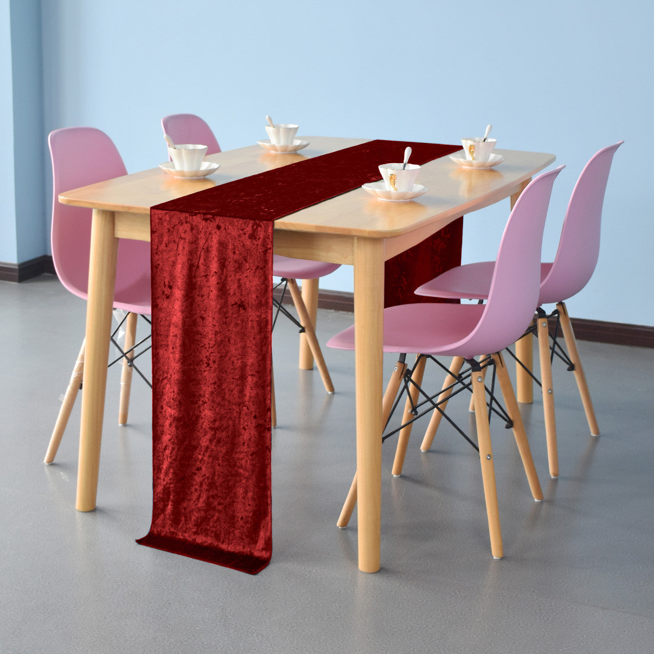 Velvet Table Runner - Red