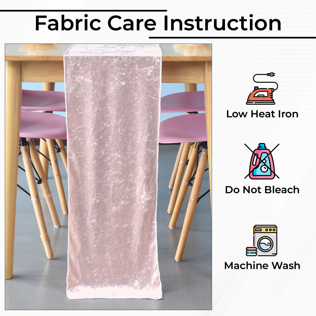 Velvet Table Runner - Rose Pink