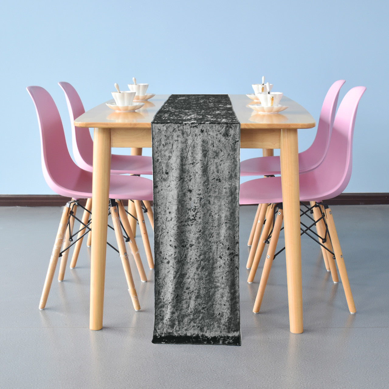 Velvet Table Runner - Silver
