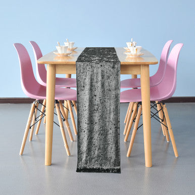 Velvet Table Runner - Silver