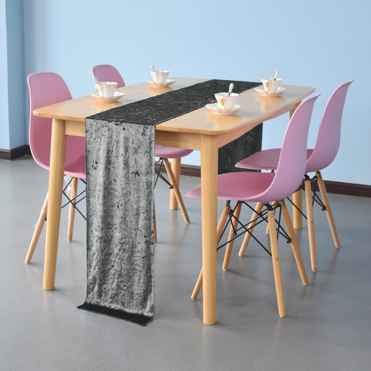 Velvet Table Runner - Silver
