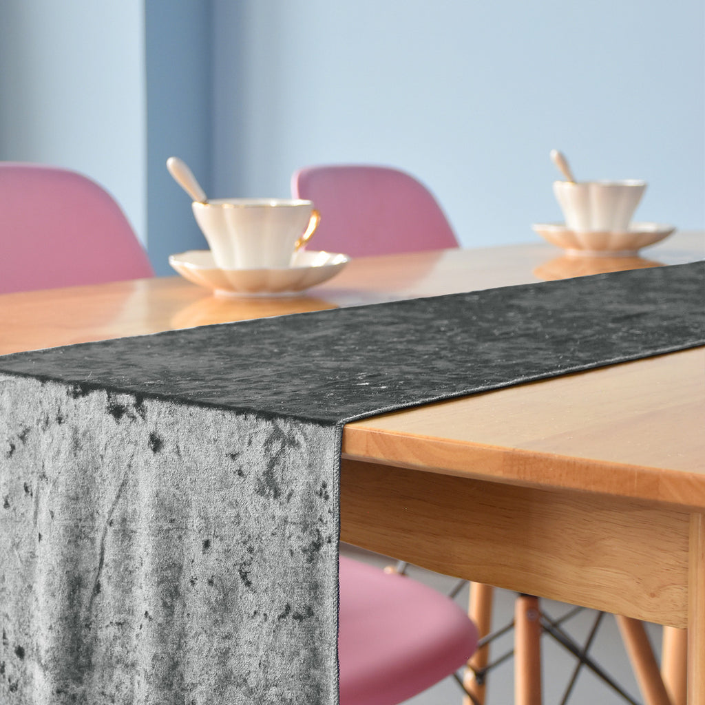 Velvet Table Runner - Silver