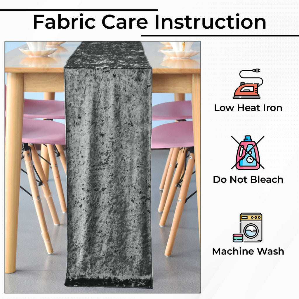 Velvet Table Runner - Silver