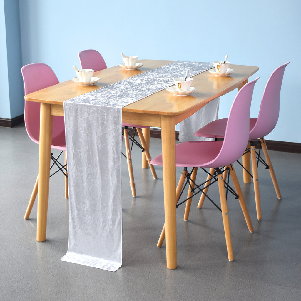 Velvet Table Runner - White