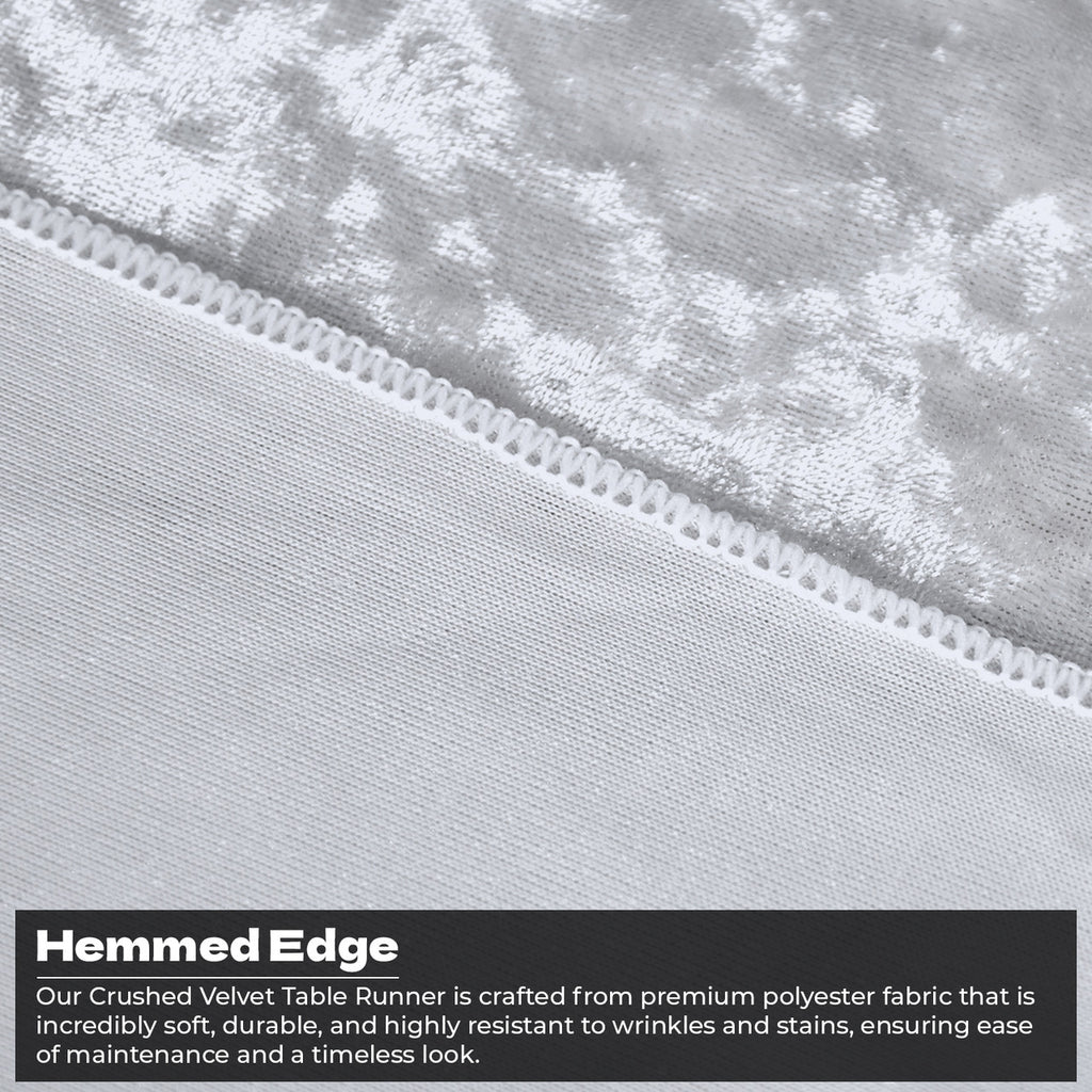 Velvet Table Runner - White