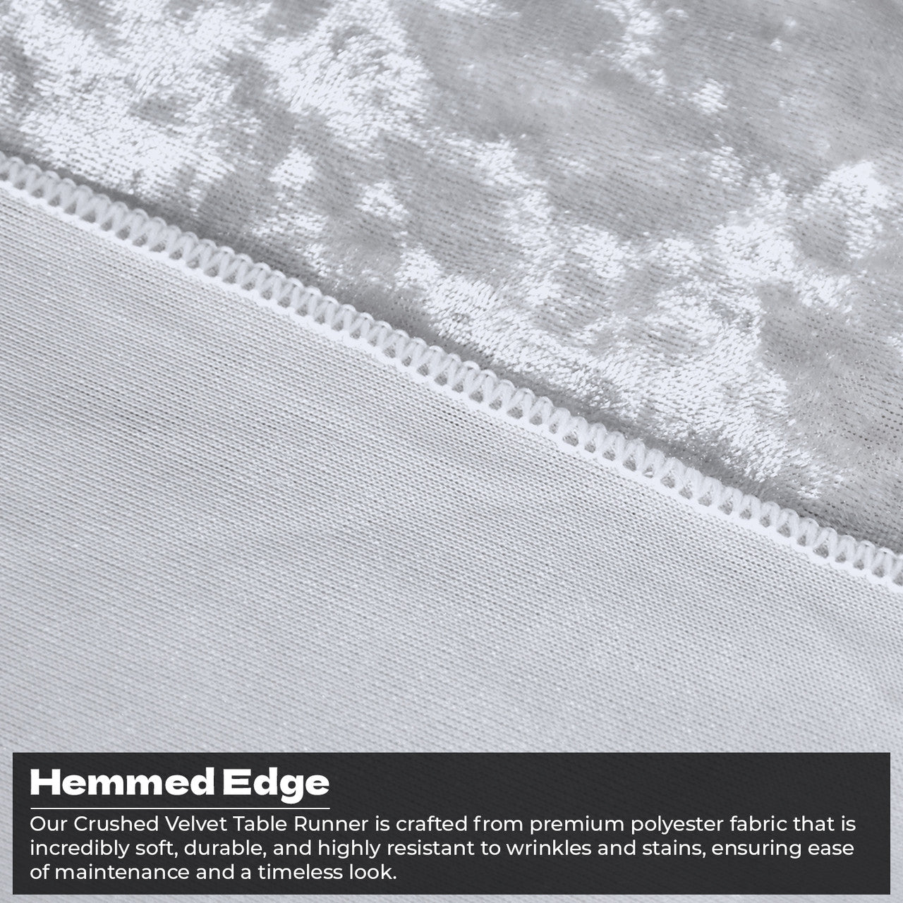 Velvet Table Runner - White