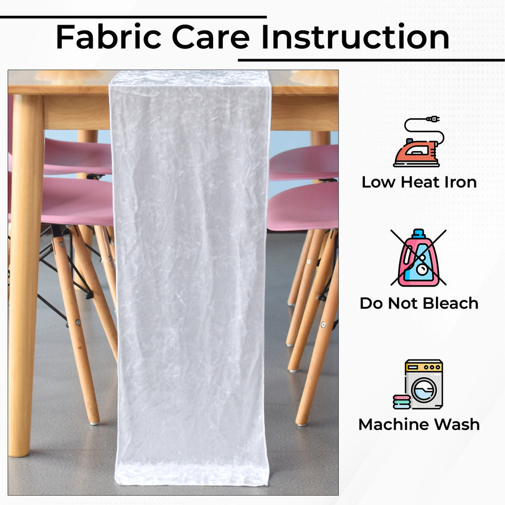 Velvet Table Runner - White