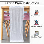 Velvet Table Runner - White