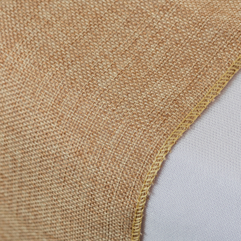 Plastic Tablecloth and Hesian Table Runner Set - White & Plain Hessian