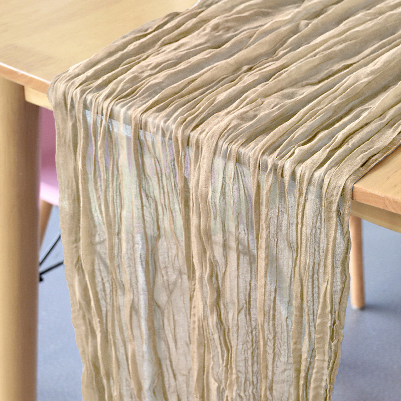 Table Runners- Ruffed Cheesecloth - Beige