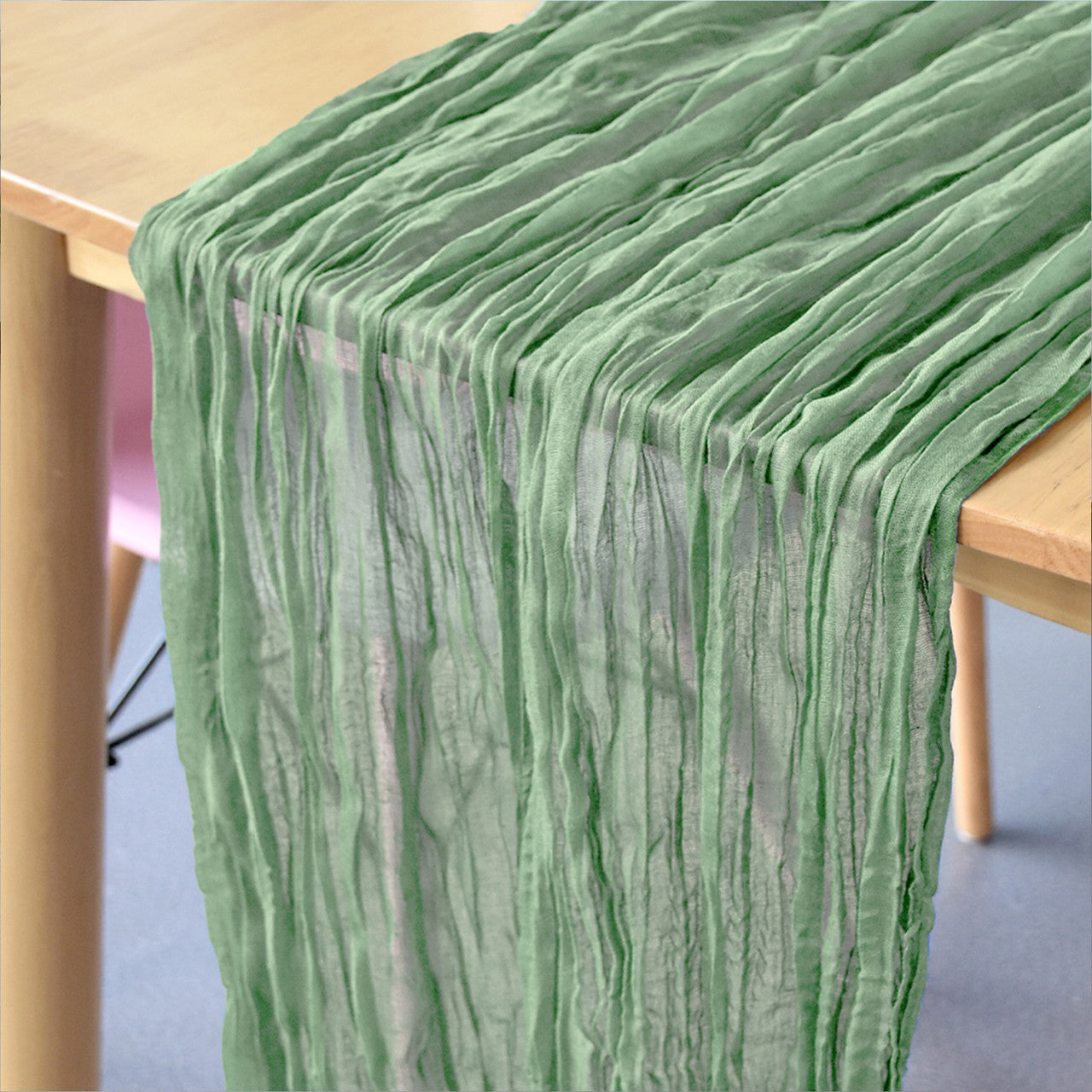 Table Runners- Ruffed Cheesecloth - Sage