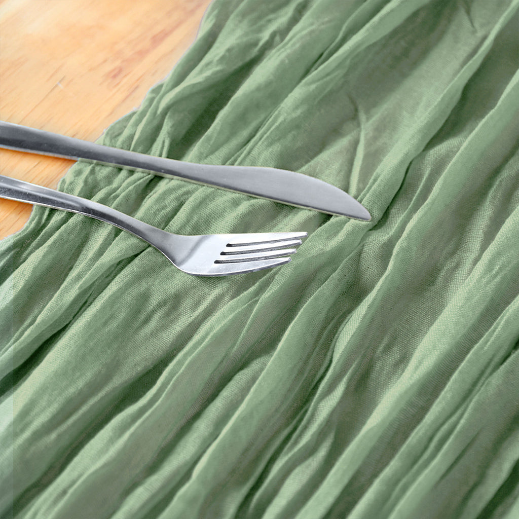 Table Runners- Ruffed Cheesecloth - Sage