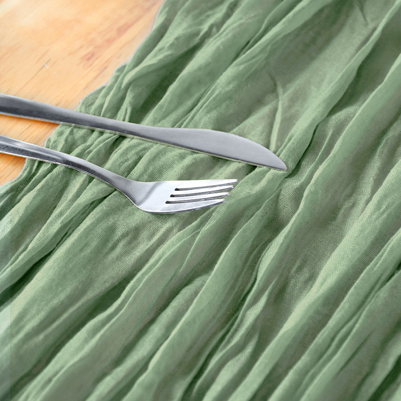 Table Runners- Ruffed Cheesecloth - Sage