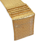 Plastic Table Cloth And Champagne Sequin Table Runner Set - 2pcs
