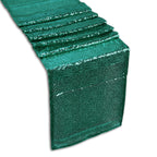Plastic Table Cloth And Emerald Green Sequin Table Runner Set - 2pcs