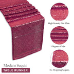 Plastic Table Cloth And Fuchsia Sequin Table Runner Set - 2 pcs