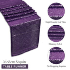 Plastic Table Cloth And Purple Sequin Table Runner Set - 2pcs
