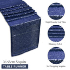 Plastic Table Cloth And Royal Blue Sequin Table Runner Set - 2pcs
