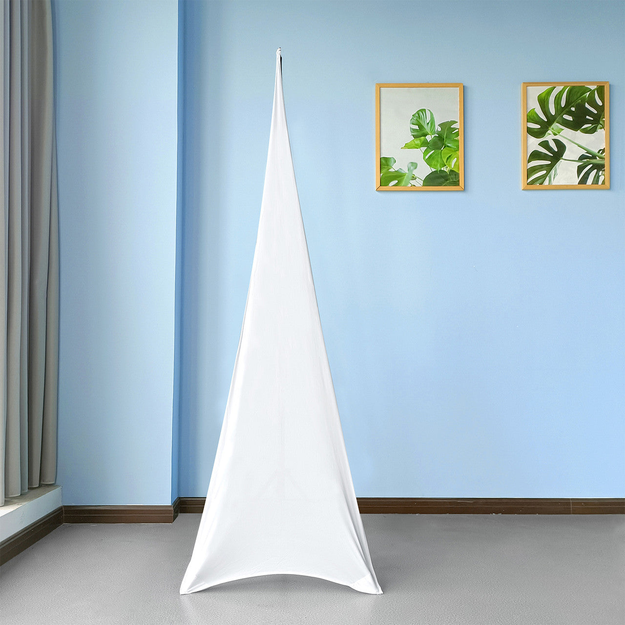 Three-Sided Tripod Speaker Stand Cover - White