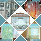 Shiny String Curtain Panel - Turquoise