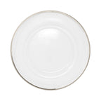 13" Acrylic Charger Plate - Clear with Silver Trim