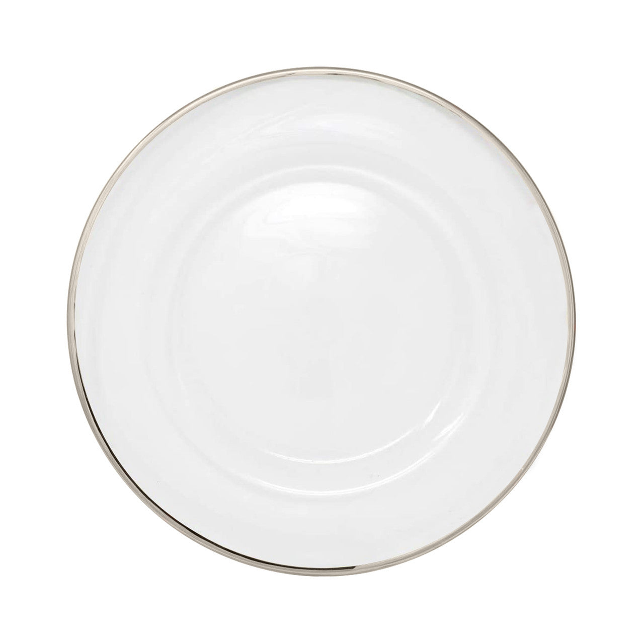 Acrylic Charger Plate - Clear with Silver Trim x 6