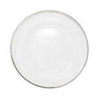 Acrylic Charger Plate - Clear with Silver Trim x 6