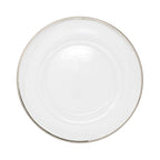 13" Acrylic Charger Plate - Clear with Silver Trim
