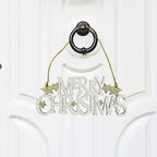 Merry Christmas Plaque Door Hanging Sign - Gold Glitter Star