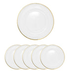 Acrylic Charger Plate - Clear with Gold Trim x 6
