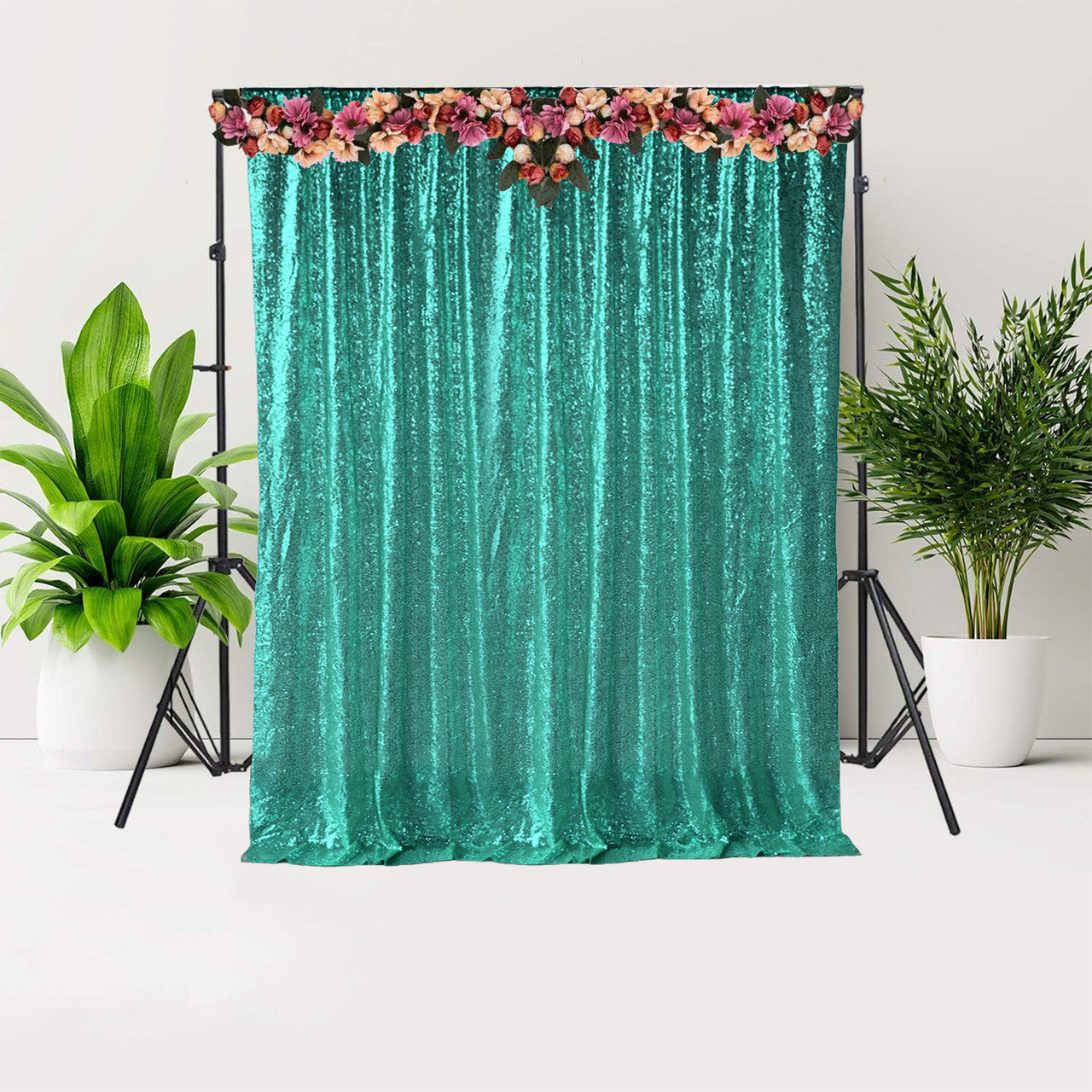 4ft x 7ft Sequin Photography Backdrop - Emerald Green