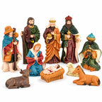 Set of 10 Resin Nativity Figures