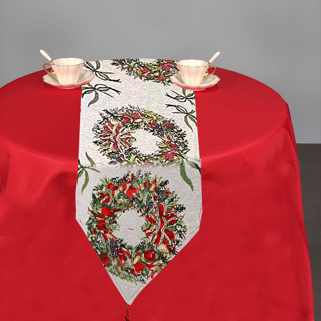 180cm x 35cm Christmas Table Runner - Wreath