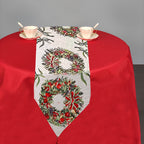 180cm x 35cm Christmas Table Runner - Wreath