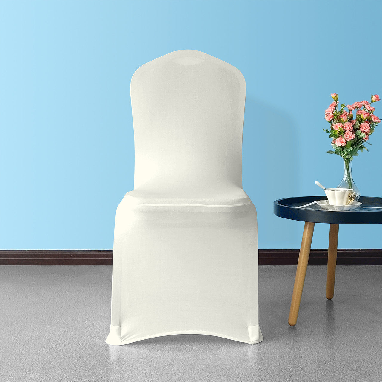 Flat Stretch Chair Cover - Ivory