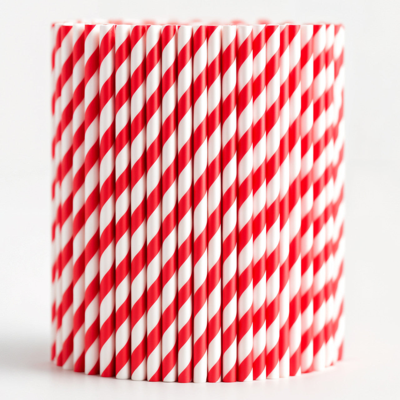 Red & White Striped Biodegradable Paper Straws