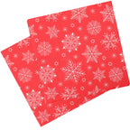 Christmas Snowflake Printed Napkins (Pack of 20) - Red